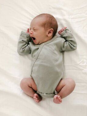 L'ovedbaby - Seafoam Green Wrap-Front Long-Sleeve Organic Bodysuit